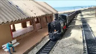 Miniature Train Crossing the Beach Sand | Relaxing Coastal Vibes