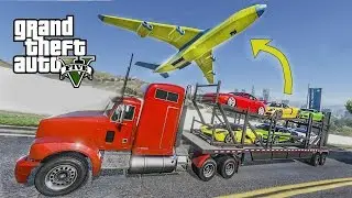 EXOTIC SUPERCARS TRANSPORT - GTA 5 CAR CARRIER TRAILER + CARGO PLANE MOD !!!