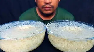 Asmr eating raw rice with water | raw rice eating | raw rice mukbang