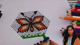 Simple & Easy Geometrical Design | Mathematical Art | Beautiful Butterfly Geometric Designs 🦋