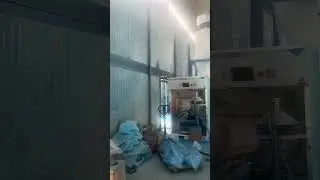 automatic spraying line includes a curing oven, a cyclone separator, a powder spraying chamber, etc