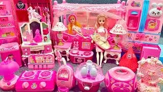 16 Minutes Satisfying With Unboxing Barbie Princess House Party & Refrigerator Play Set Review ASMR