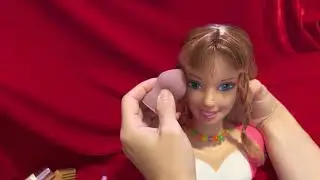 ASMR Doll Head Hair Play, Makeup, Face Tracing, Brushing - no talking