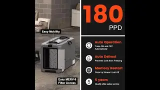 Abestorm Commercial Dehumidifiers with Pump, LGR 180 PPD Dehumidifier for Crawl Space, Basement