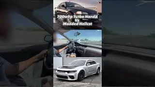 700whp Turbo Honda Vs Cocky bolt on Hellcat 😳 #shorts