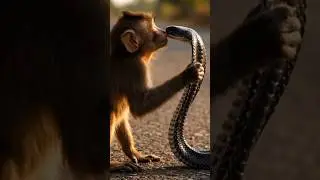 Brave Baby Monkey Kisses Cobra (and it gets crazy)
