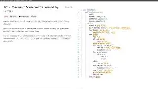 [May 24, 2024, LeetCode daily] 1255. Maximum Score Words Formed by Letters - Python solution