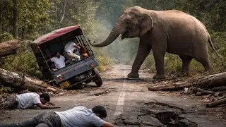 Wild Elephant Blocks Forest Road | Shocking Sri Lanka Wildlife Encounter Caught on Camera😱