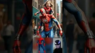 Superheroes have their daughter sitting on their shoulders #marvel #avengers #spiderman #shorts