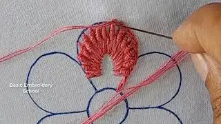 Magical Fantastic flower hand embroidery tutorial ,basic flower design #needlepoint bullion knot