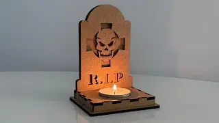 Halloween Skull Candle Holder | Spooky RIP Lantern Glow