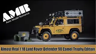 Land Rover Defender 90 &ldquo;CAMEL TROPHY&rdquo; Edition / 1:18 Almost Real car model / 4k video by AMR