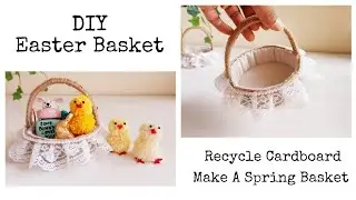 Easter Basket Made Out Of Cardboard | Spring Basket | Easter Egg Basket | Gift Basket | Recycle Art