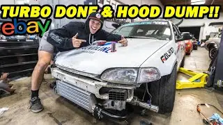 Civic EG $900 Ebay Turbo Kit is COMPLETE & Making Custom Hood exit Wastegate Dump!