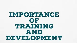 IMPORTANCE OF TRAINING AND DEVELOPMENT