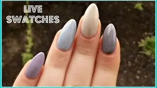 Bluesky Grey Swatches on Natural Nails