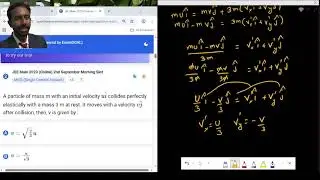 JEE MAIN PHYSICS PYQ: 39 oblique elastic collision