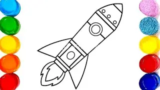How to draw rocket |🚀| Easy step by step rocket drawing and colouring for kids | Easy rocket drawing