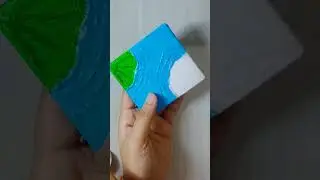 Art with glue 🎨| pond scene| #shorts #art