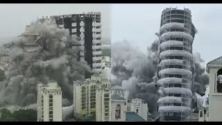 Noida Supertech twin towers razed to ground: Watch the demolition from multiple angles