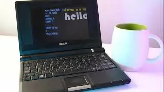 Hello World intro on a retro pc
