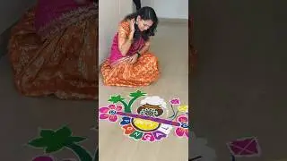 How is our rangoli?👀#minivlog #college #competition #friends #friendship #rangoli #shorts #love