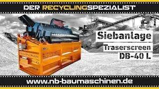 Traserscreen DB-40L | Mobile Siebanlage | Sieben von Schotter | Flachdecksieb | R&uuml;ttelsieb