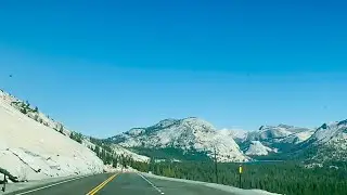 Tioga Pass Road scenic drive passing through Arch Rock Entrance of Yosemite National Park Ca. today