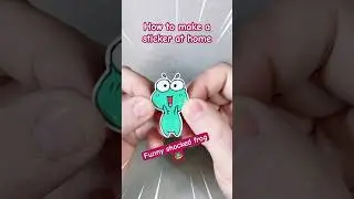 Make a cute frog sticker at home | Easy DIY Sticker #sticker #howtomakestickers