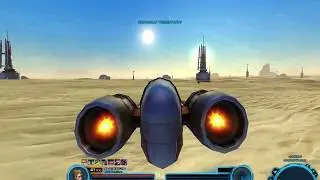 Riding a swoop bike on Tatooine (Star Wars: Old Republic)
