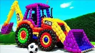 The mascot vibrato assistant JCB and Tractor placed on the football field is popular, co produced