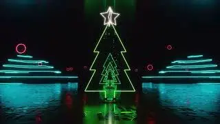 Infinite Neon Christmas Tree Loop (2 Hours Relaxing, Satisfying, VJ Loop, Screensaver, ASMR) 4K