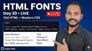 Day 20 HTML Fonts Explained LIVE | Font Tag, Sizes, Colors, Basefont & Modern CSS Methods