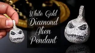 White Gold Diamond Alien Pendant