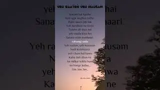 Sanam ft. Simran Sehgal - Yeh Raaten Yeh Mausam (Lyrics) #lyricssong #yehraatenyehmausam #ytshorts