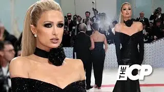 Paris Hilton Looks glamor in leather dress and platform heels At Met Gala 2023