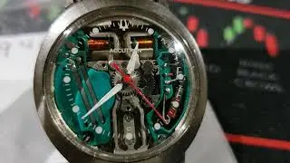 Running 1970 Accutron spaceview Watch flying saucer nice