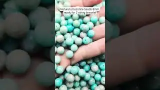 Natural amazonite beads 8mm, ready for 2 string bracelet#bracelet #amazonite #crystals #beads