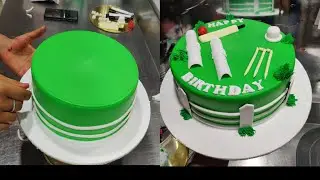 Cricket theme Birthday Cake ( How to Make ) cricket theme cake | Cricket Fondant Cake | Only Cake