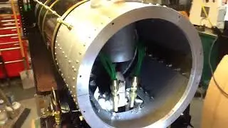 Allen Mogul locomotive, front steam header drilled and tapped