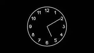 Motion background with spinning clock in 12 hour seamless loop | 12 hours clock black screen backgro