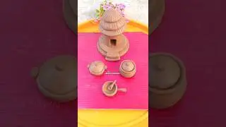 DIY making a miniature kitchen set with clay village style 😱 #shorts #youtubeshorts
