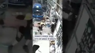 Dramatic moment quake hits car garage in Vanuatu