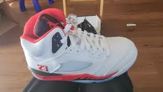 2025 AIR JORDAN 5 Fire Red's. #airjordan #nike #sneakerhead  #basketballshoes #jordanshoes 