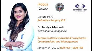 Kerato-Lenticule Extraction Procedures- Complications & Mngt-Dr Supriya Sriganesh Fri, Jan 24, 8 PM