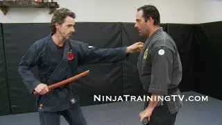Kukishinden Ryu Hanbo Technique Against a Shoto, Short Sword
