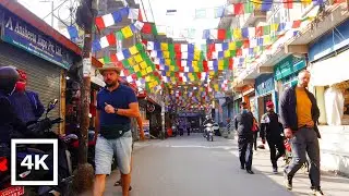 Thamel Kathmandu Bike Ride - ASMR | Tihar Festival Drive | Binaural Traffic Sounds for Sleeping | 4K