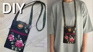 EP318 : DIY Neck Pouch | How to make Cellphone Bag