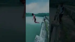 Clifff jumping At vaitarna dam | kasara unexplored place | #travel #2024 #cliffjumper #jump #shorts