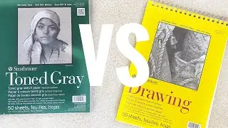 White drawing paper vs Toned gray paper